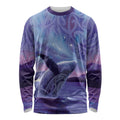 New Zealand Matariki Humpback Whale Long Sleeve Shirt Paikea Maori New Year Purple Galaxy