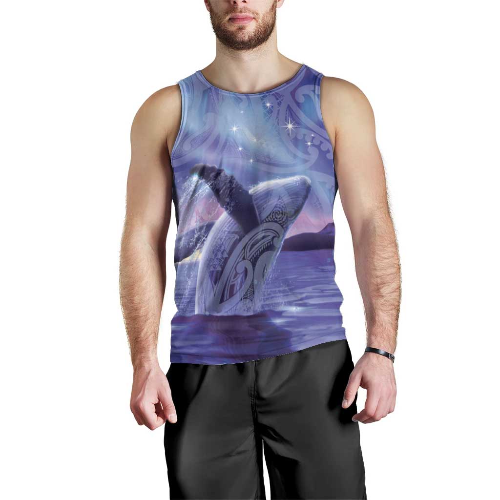 New Zealand Matariki Humpback Whale Men Tank Top Paikea Maori New Year Purple Galaxy
