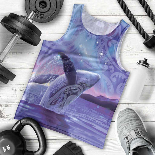 New Zealand Matariki Humpback Whale Men Tank Top Paikea Maori New Year Purple Galaxy