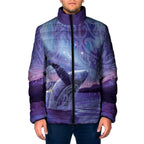 New Zealand Matariki Humpback Whale Padded Jacket Paikea Maori New Year Purple Galaxy