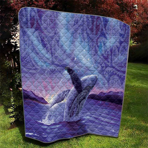 New Zealand Matariki Humpback Whale Quilt Paikea Maori New Year Purple Galaxy