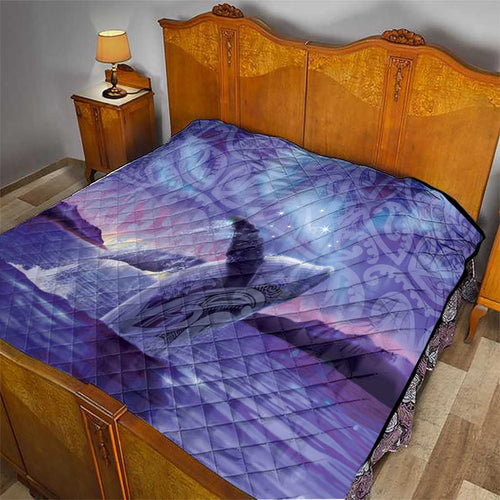 New Zealand Matariki Humpback Whale Quilt Paikea Maori New Year Purple Galaxy