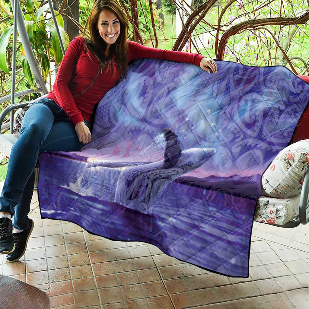 New Zealand Matariki Humpback Whale Quilt Paikea Maori New Year Purple Galaxy
