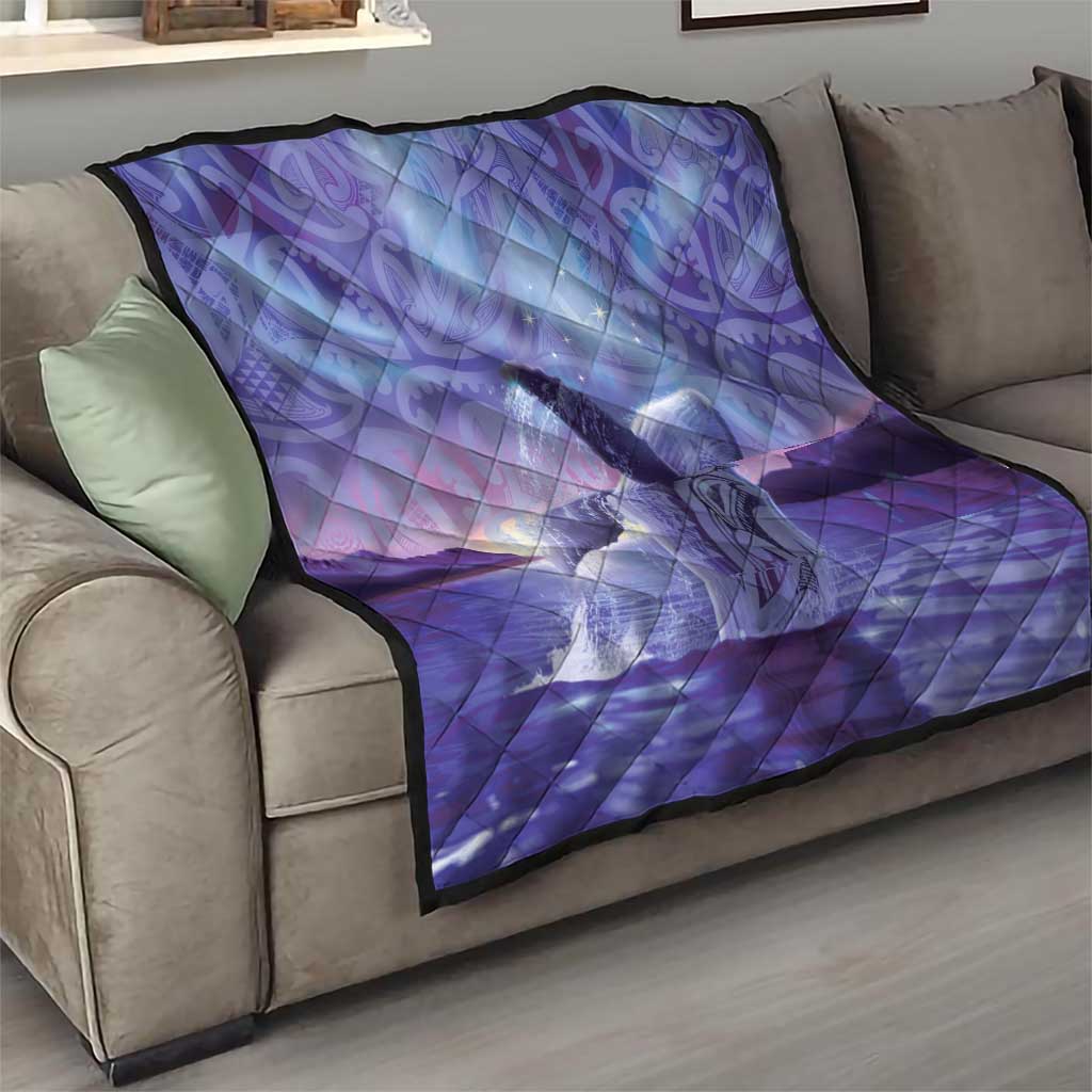 New Zealand Matariki Humpback Whale Quilt Paikea Maori New Year Purple Galaxy
