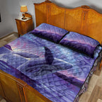 New Zealand Matariki Humpback Whale Quilt Bed Set Paikea Maori New Year Purple Galaxy