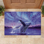 New Zealand Matariki Humpback Whale Rubber Doormat Paikea Maori New Year Purple Galaxy