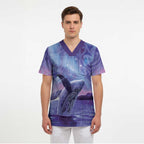 New Zealand Matariki Humpback Whale Scrub Top Paikea Maori New Year Purple Galaxy