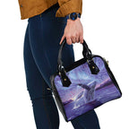 New Zealand Matariki Humpback Whale Shoulder Handbag Paikea Maori New Year Purple Galaxy