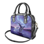 New Zealand Matariki Humpback Whale Shoulder Handbag Paikea Maori New Year Purple Galaxy