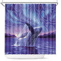 New Zealand Matariki Humpback Whale Shower Curtain Paikea Maori New Year Purple Galaxy