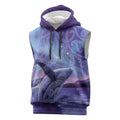 New Zealand Matariki Humpback Whale Sleeveless Hoodie Paikea Maori New Year Purple Galaxy