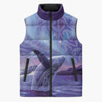 New Zealand Matariki Humpback Whale Sleeveless Puffer Jacket Paikea Maori New Year Purple Galaxy