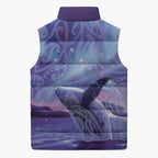 New Zealand Matariki Humpback Whale Sleeveless Puffer Jacket Paikea Maori New Year Purple Galaxy