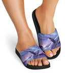 New Zealand Matariki Humpback Whale Slide Sandals Paikea Maori New Year Purple Galaxy
