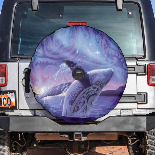 New Zealand Matariki Humpback Whale Spare Tire Cover Paikea Maori New Year Purple Galaxy
