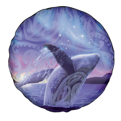 New Zealand Matariki Humpback Whale Spare Tire Cover Paikea Maori New Year Purple Galaxy