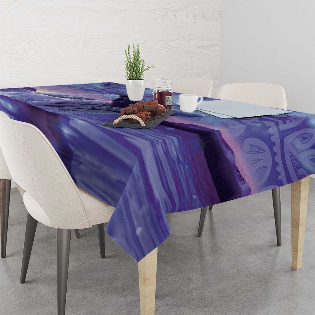 New Zealand Matariki Humpback Whale Tablecloth Paikea Maori New Year Purple Galaxy