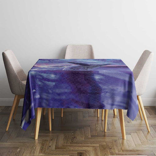 New Zealand Matariki Humpback Whale Tablecloth Paikea Maori New Year Purple Galaxy