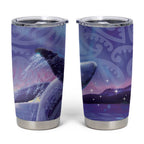 New Zealand Matariki Humpback Whale Tumbler Cup Paikea Maori New Year Purple Galaxy