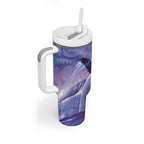 New Zealand Matariki Humpback Whale Tumbler With Handle Paikea Maori New Year Purple Galaxy