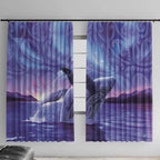 New Zealand Matariki Humpback Whale Window Curtain Paikea Maori New Year Purple Galaxy