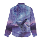 New Zealand Matariki Humpback Whale Women Casual Shirt Paikea Maori New Year Purple Galaxy