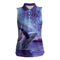 New Zealand Matariki Humpback Whale Women Sleeveless Polo Shirt Paikea Maori New Year Purple Galaxy