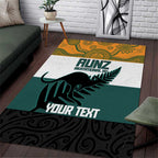 AUNZ Rugby Custom Area Rug Australia Kangaroo New Zealand Silver Fern - Aussie Hoodie