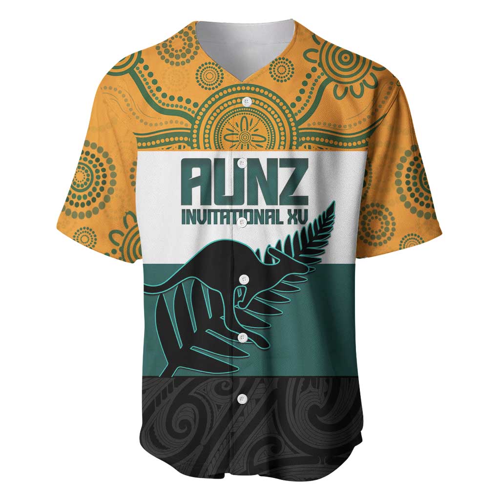 AUNZ Rugby Custom Baseball Jersey Australia Kangaroo New Zealand Silver Fern - Aussie Hoodie