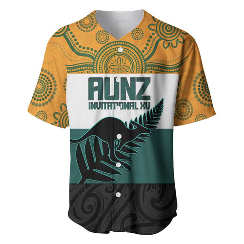 AUNZ Rugby Custom Baseball Jersey Australia Kangaroo New Zealand Silver Fern - Aussie Hoodie