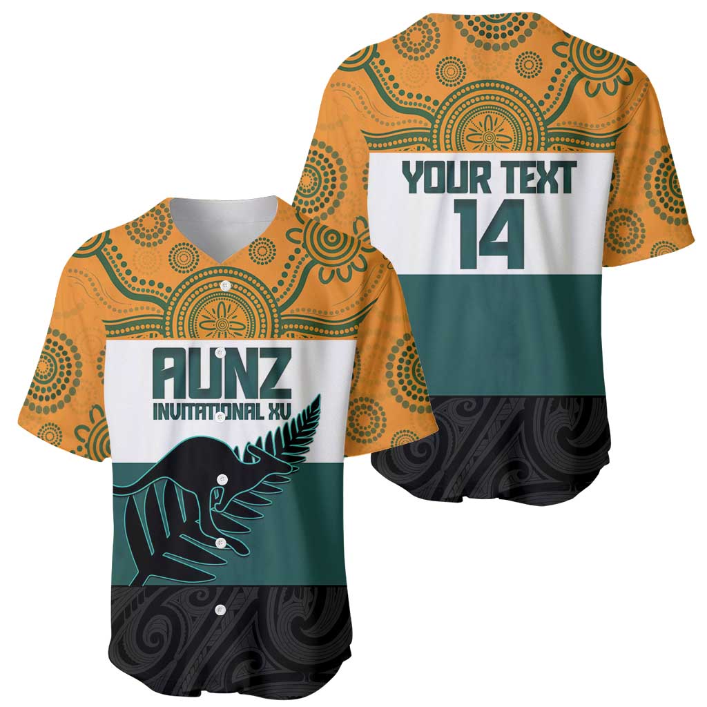 AUNZ Rugby Custom Baseball Jersey Australia Kangaroo New Zealand Silver Fern - Aussie Hoodie