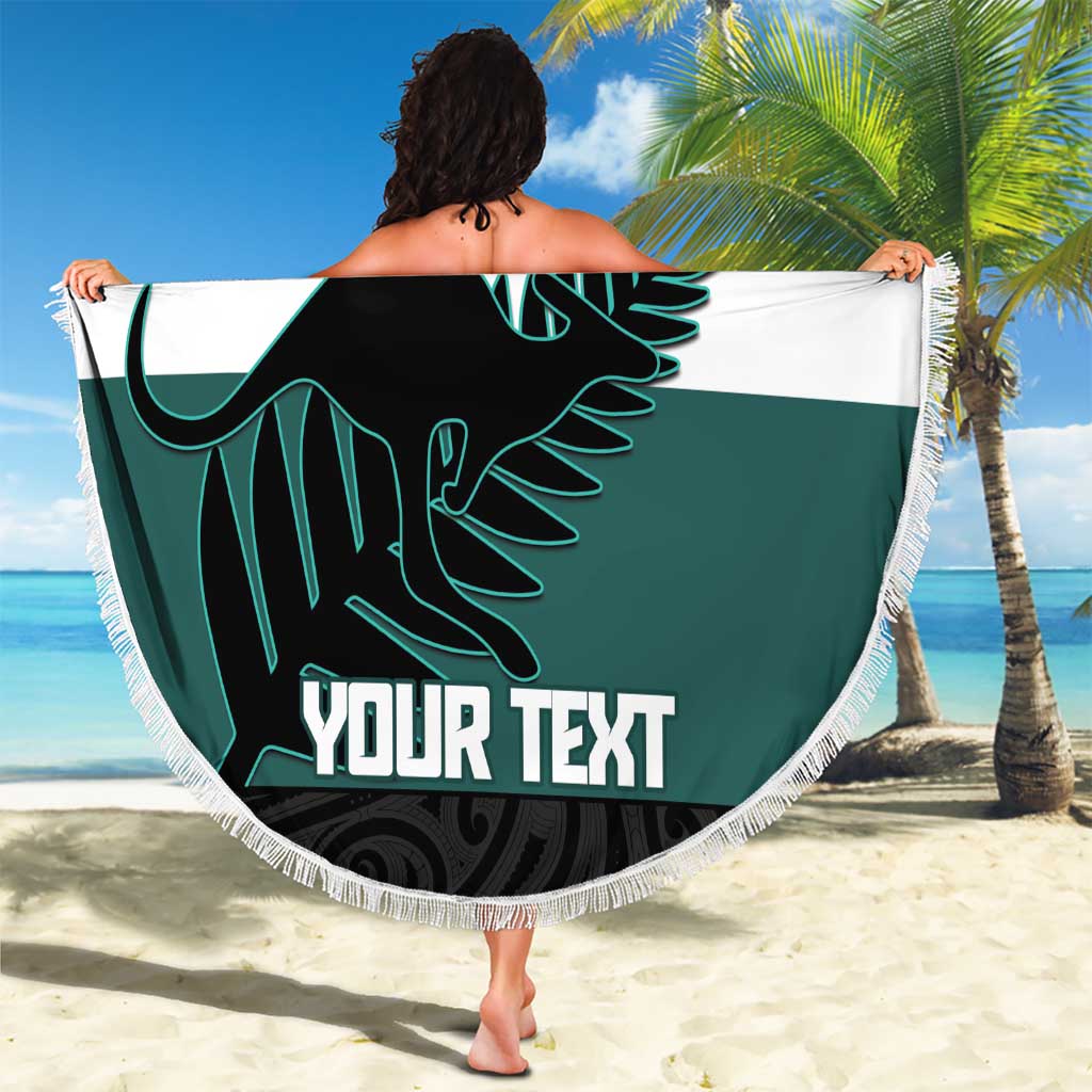 AUNZ Rugby Custom Beach Blanket Australia Kangaroo New Zealand Silver Fern - Aussie Hoodie