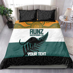 AUNZ Rugby Custom Bedding Set Australia Kangaroo New Zealand Silver Fern - Aussie Hoodie