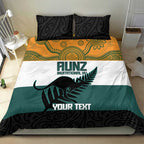 AUNZ Rugby Custom Bedding Set Australia Kangaroo New Zealand Silver Fern - Aussie Hoodie