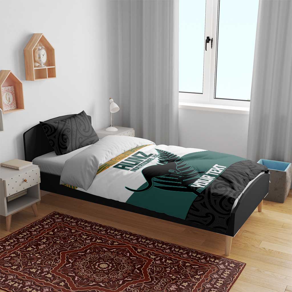 AUNZ Rugby Custom Bedding Set Australia Kangaroo New Zealand Silver Fern - Aussie Hoodie