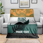 AUNZ Rugby Custom Blanket Australia Kangaroo New Zealand Silver Fern - Aussie Hoodie