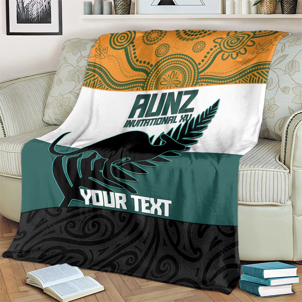 AUNZ Rugby Custom Blanket Australia Kangaroo New Zealand Silver Fern - Aussie Hoodie