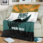 AUNZ Rugby Custom Blanket Australia Kangaroo New Zealand Silver Fern - Aussie Hoodie