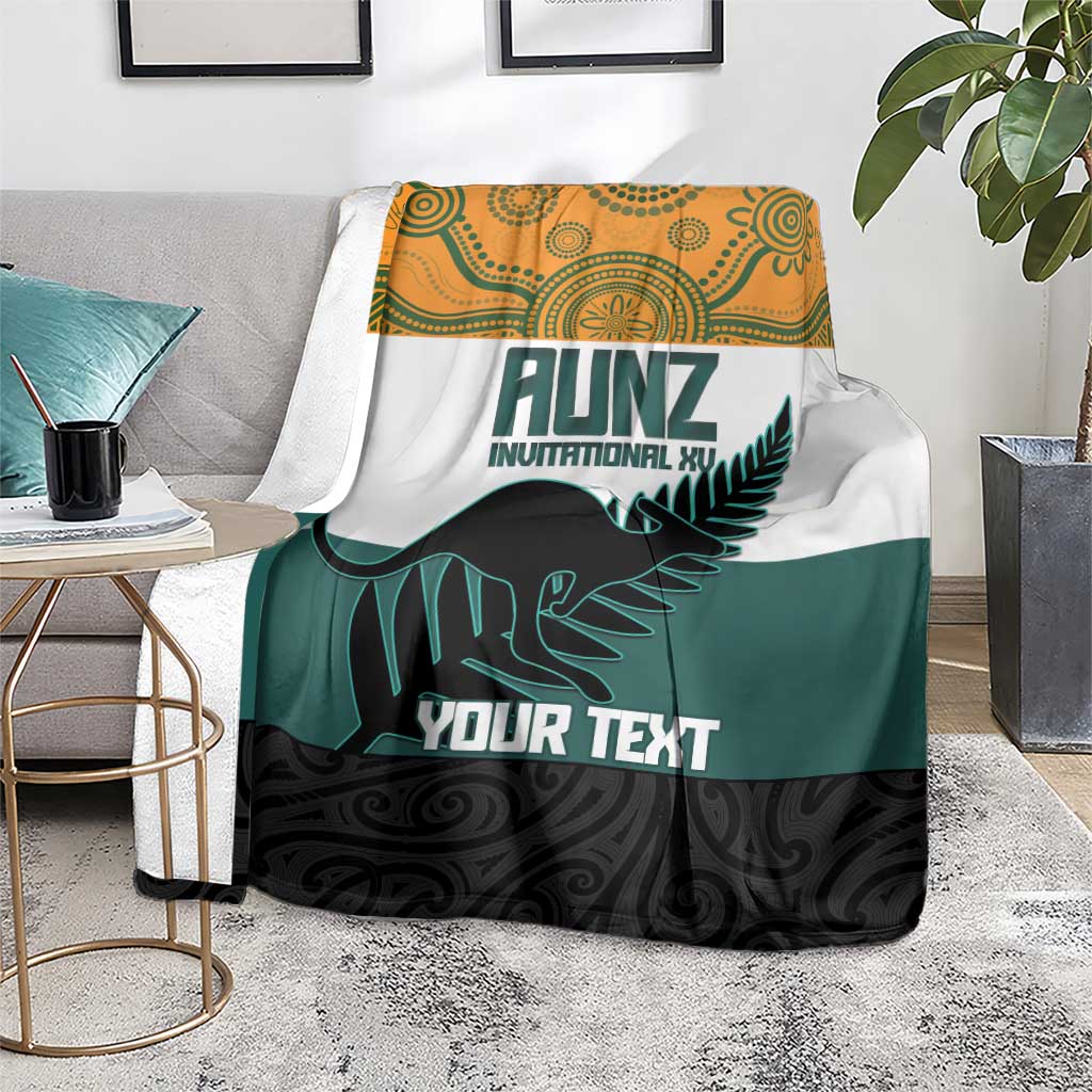 AUNZ Rugby Custom Blanket Australia Kangaroo New Zealand Silver Fern - Aussie Hoodie