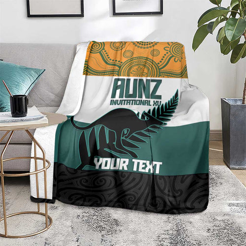 AUNZ Rugby Custom Blanket Australia Kangaroo New Zealand Silver Fern - Aussie Hoodie