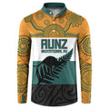 AUNZ Rugby Custom Button Sweatshirt Australia Kangaroo New Zealand Silver Fern - Aussie Hoodie