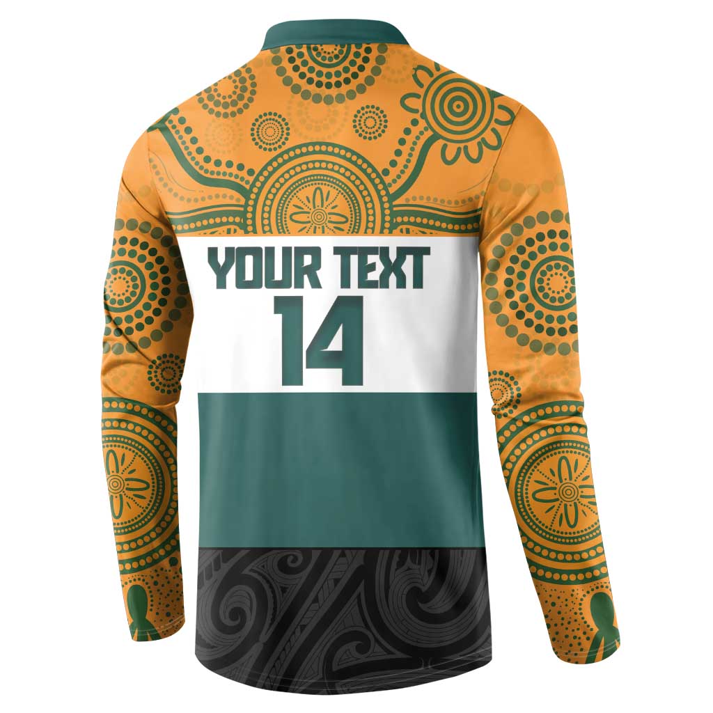 AUNZ Rugby Custom Button Sweatshirt Australia Kangaroo New Zealand Silver Fern - Aussie Hoodie