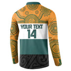 AUNZ Rugby Custom Button Sweatshirt Australia Kangaroo New Zealand Silver Fern - Aussie Hoodie