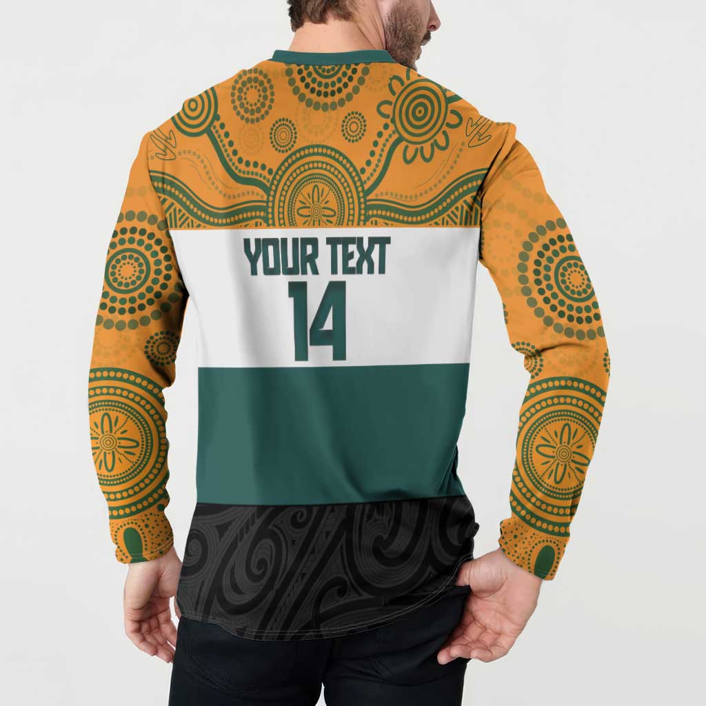 AUNZ Rugby Custom Button Sweatshirt Australia Kangaroo New Zealand Silver Fern - Aussie Hoodie