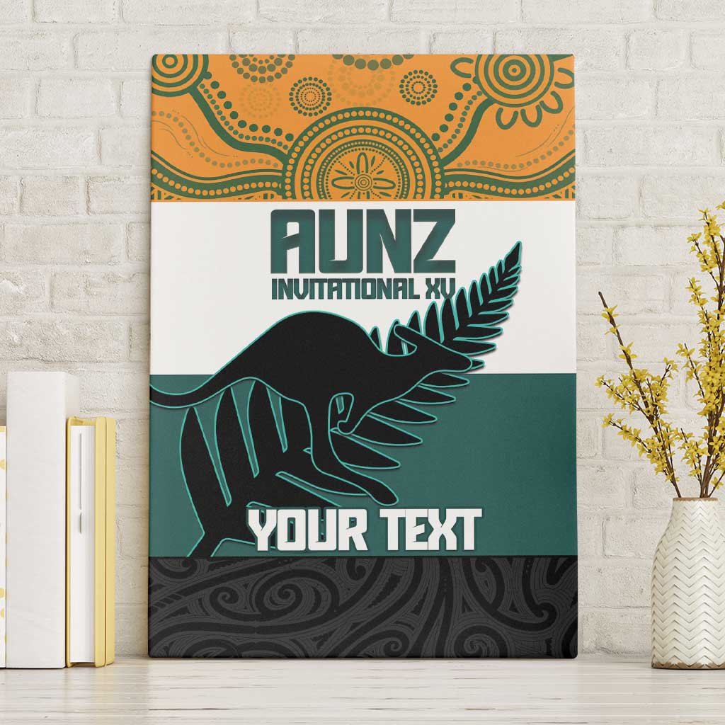 AUNZ Rugby Custom Canvas Wall Art Australia Kangaroo New Zealand Silver Fern - Aussie Hoodie