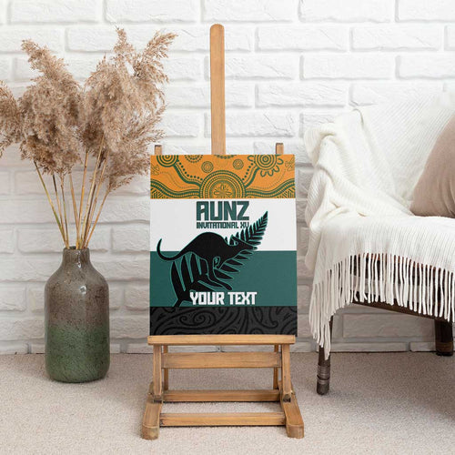 AUNZ Rugby Custom Canvas Wall Art Australia Kangaroo New Zealand Silver Fern - Aussie Hoodie