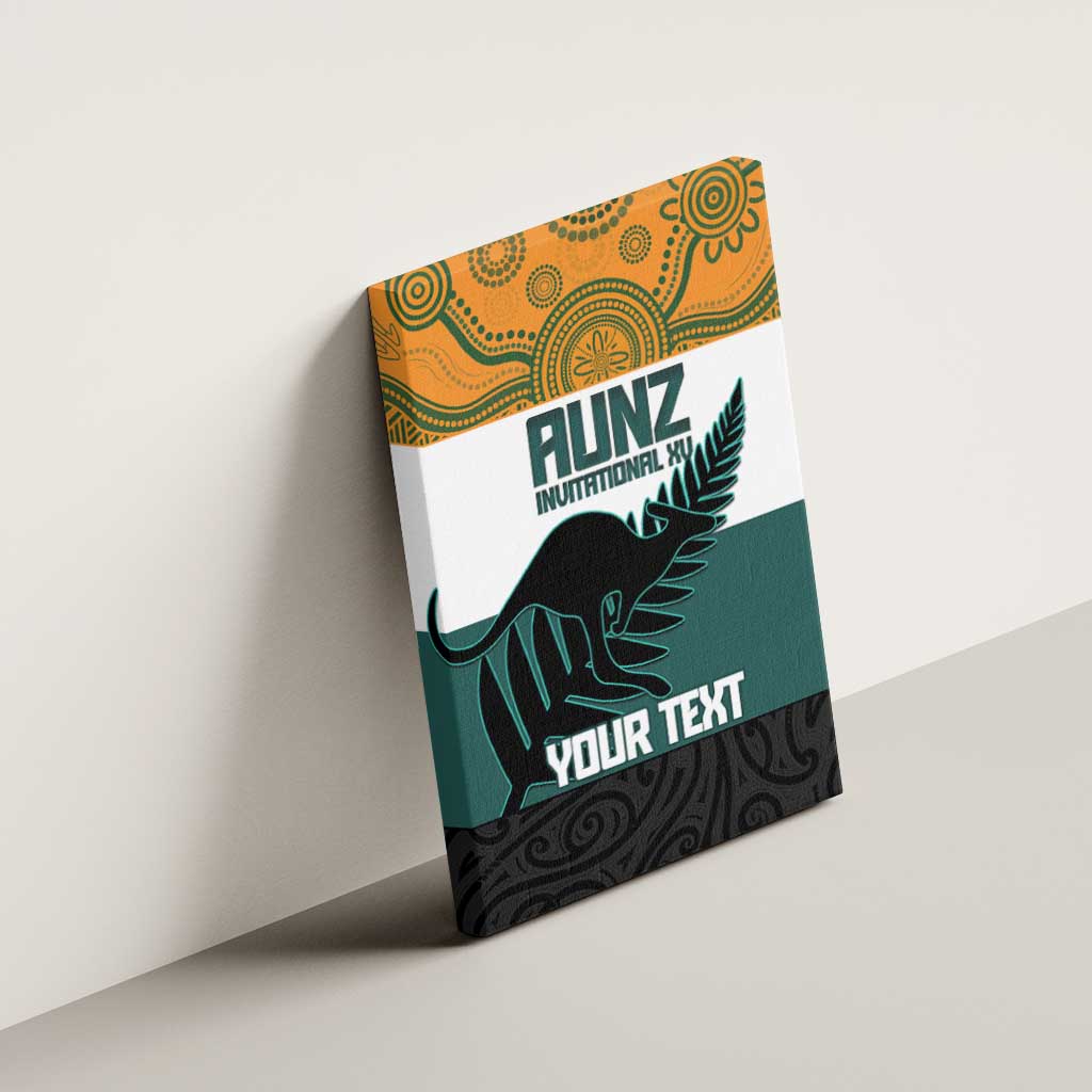 AUNZ Rugby Custom Canvas Wall Art Australia Kangaroo New Zealand Silver Fern - Aussie Hoodie