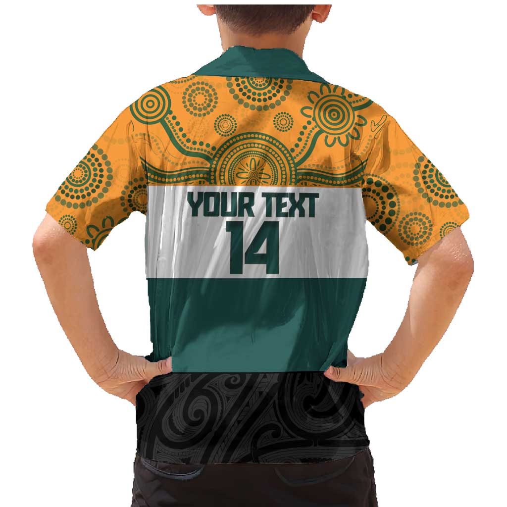 AUNZ Rugby Custom Family Matching Mermaid Dress and Hawaiian Shirt Australia Kangaroo New Zealand Silver Fern - Aussie Hoodie