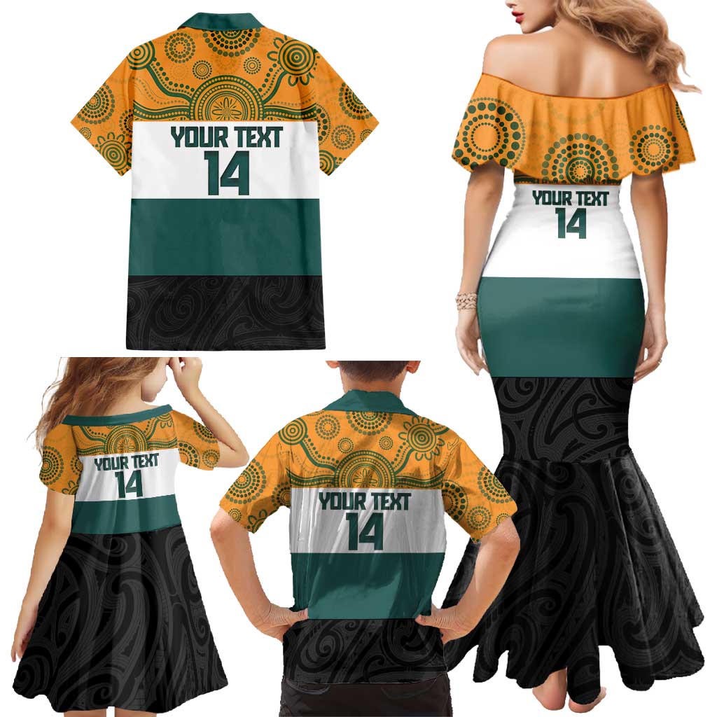 AUNZ Rugby Custom Family Matching Mermaid Dress and Hawaiian Shirt Australia Kangaroo New Zealand Silver Fern - Aussie Hoodie