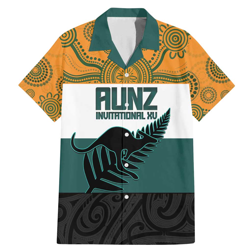AUNZ Rugby Custom Family Matching Mermaid Dress and Hawaiian Shirt Australia Kangaroo New Zealand Silver Fern - Aussie Hoodie